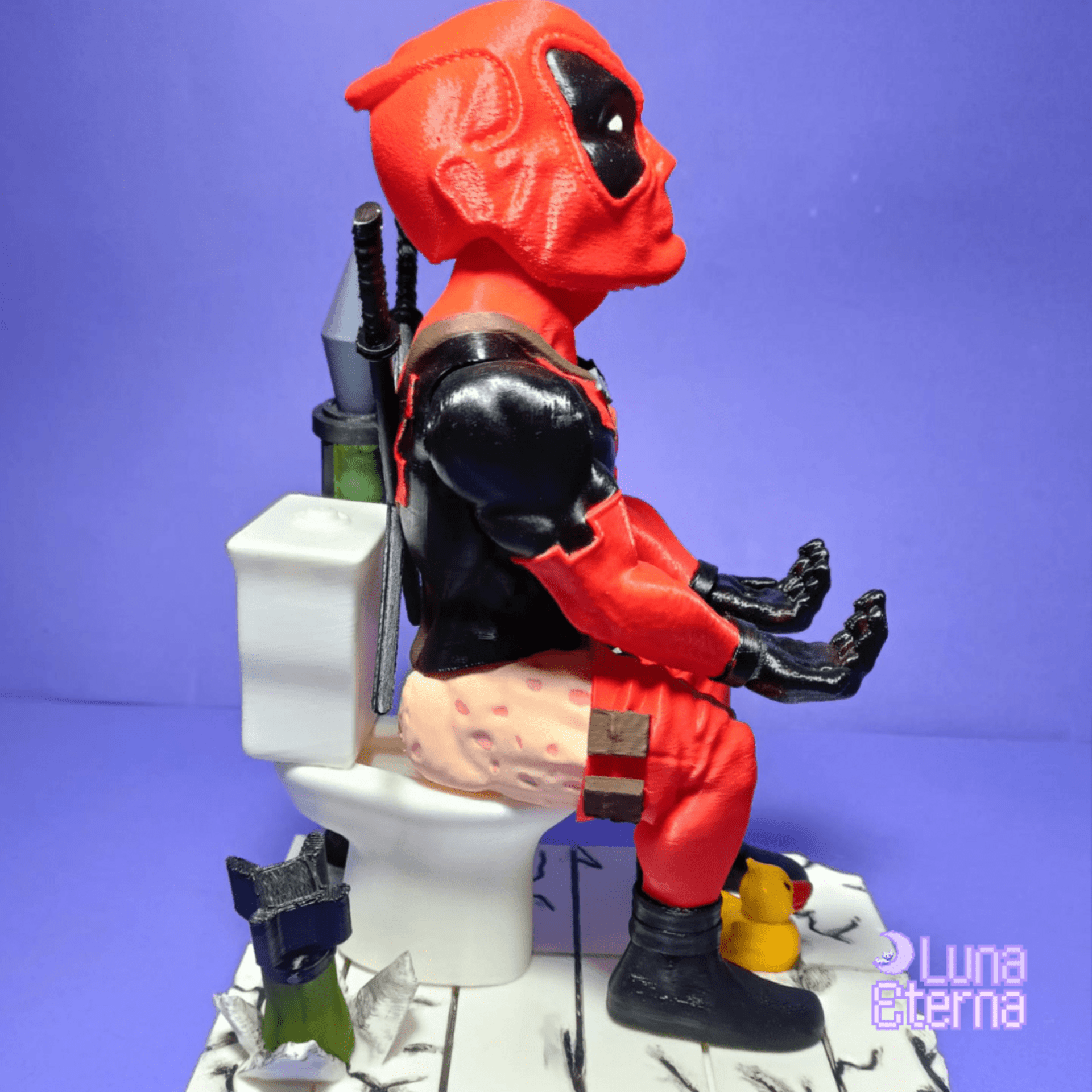 Soporte Deadpool en el baño | Para mando o móvil. - 4